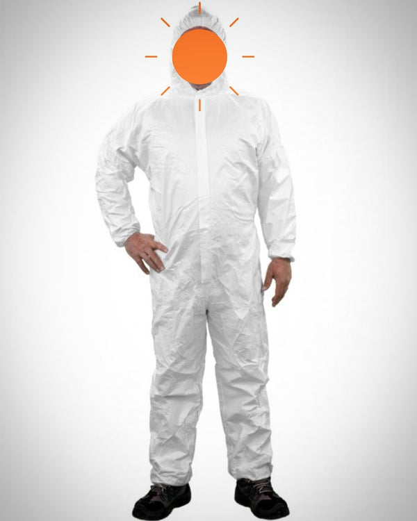 5er Pack XL Einweg-Maler-Overall Typ 5/6 – Schutzanzug, Kesselanzug, Weiß, Wasserfest