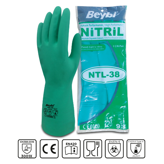 Chemical Protective Glove Nitrile NTL-38 Green